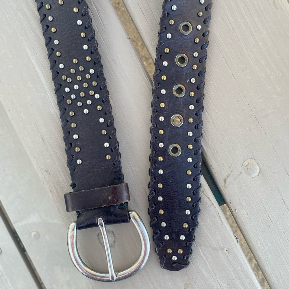 Genuine Leather Belt 2" – Women's Dark Mocha Brown – Heavy Silver Buckle – MED - Picture 3 of 10